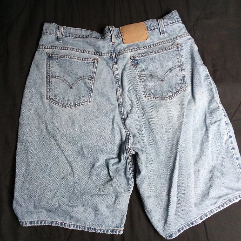 Vintage Levi's 550 Loose Fit Orange Tab Blue Denim Jean Shorts